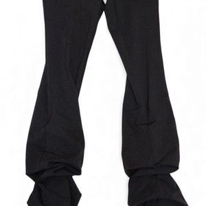 La Bijou Black Ruffle-Hem Flare Trousers - Size S
